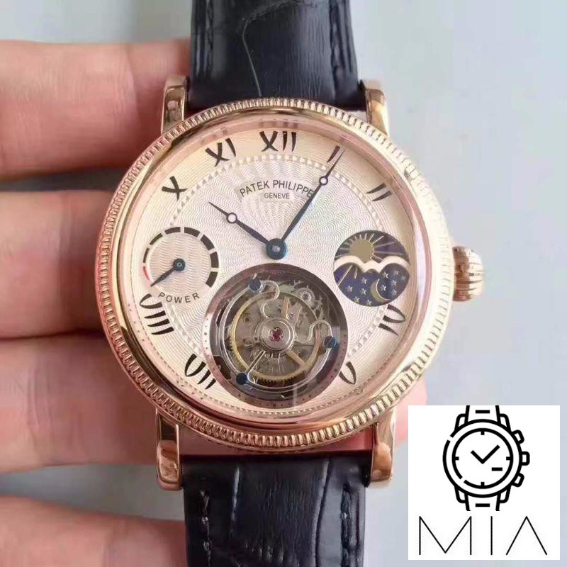 Patek Philippe Moonphase Tourbillon 18K Rose Gold Dial
