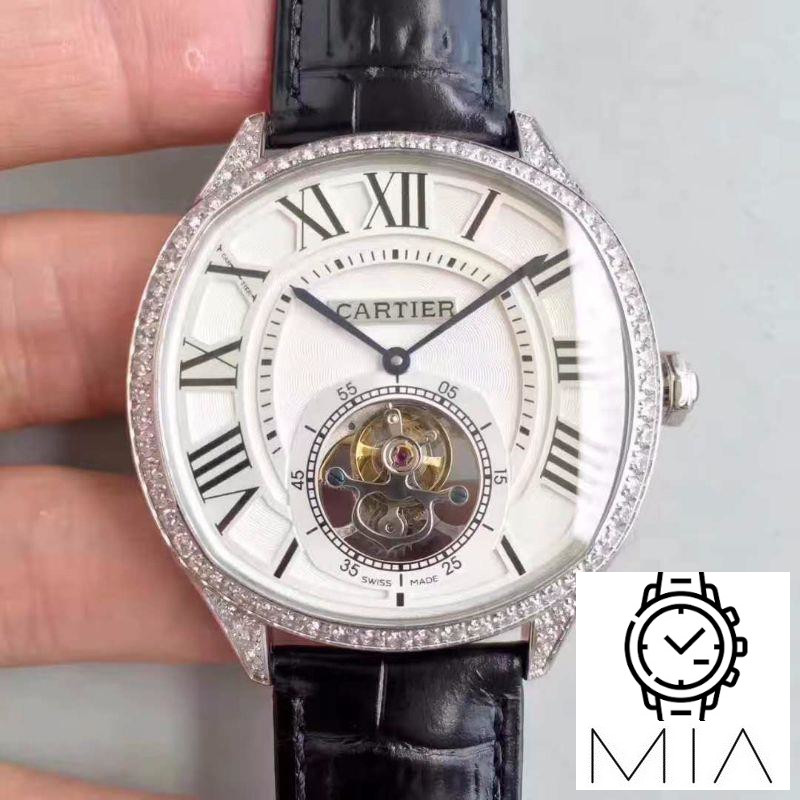 Drive De Cartier W4100013 Tourbillon White Textured Dial