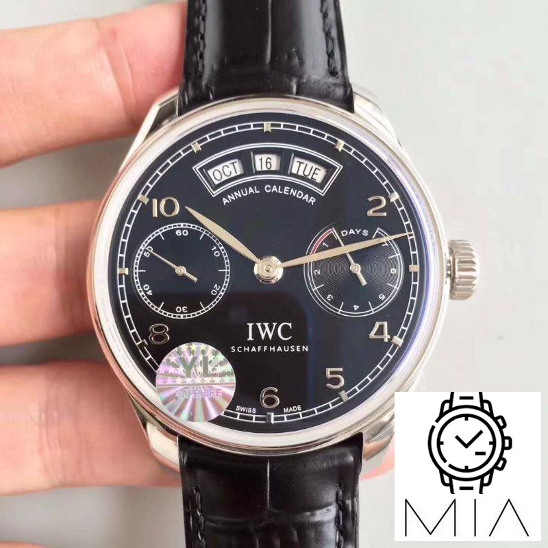 IWC Portugieser Annual Calendar IW503502 YL Factory Black Dial