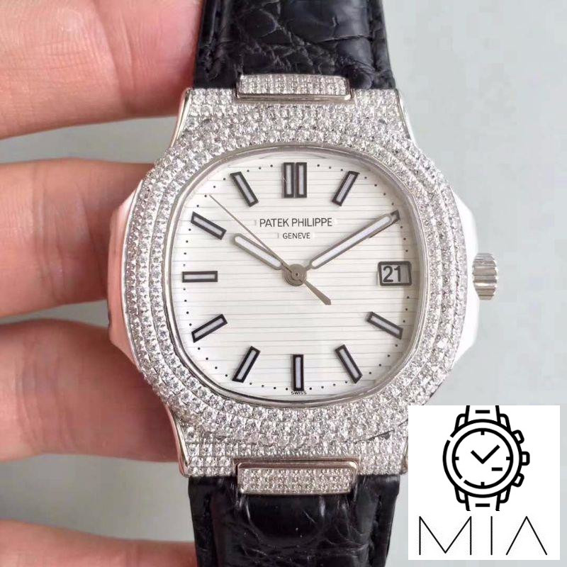 Patek Philippe Nautilus Jumbo 5719/1G-001 White Dial