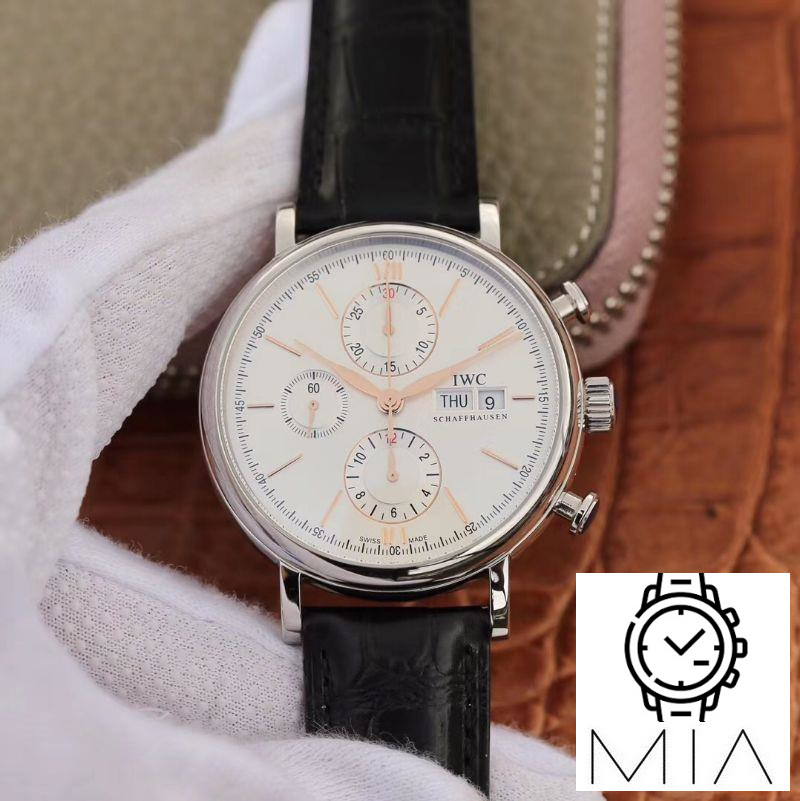 IWC Portofino Chronograph Multi-function IW391022 ZF Factory White Dial With Rose Gold Markers