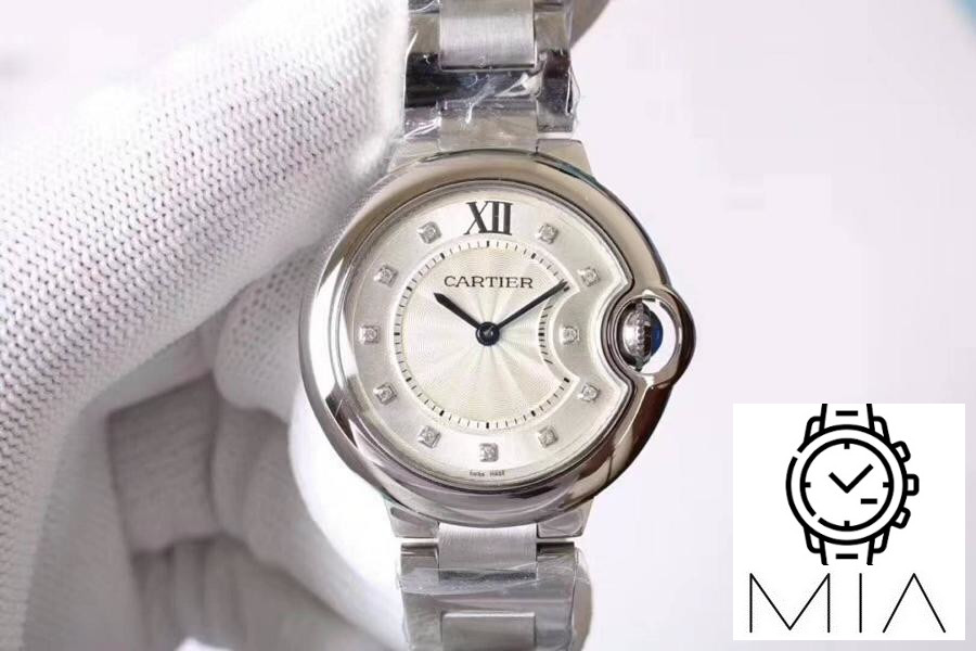 Ballon Bleu De Cartier WE9020 33mm V6 Factory White Dial