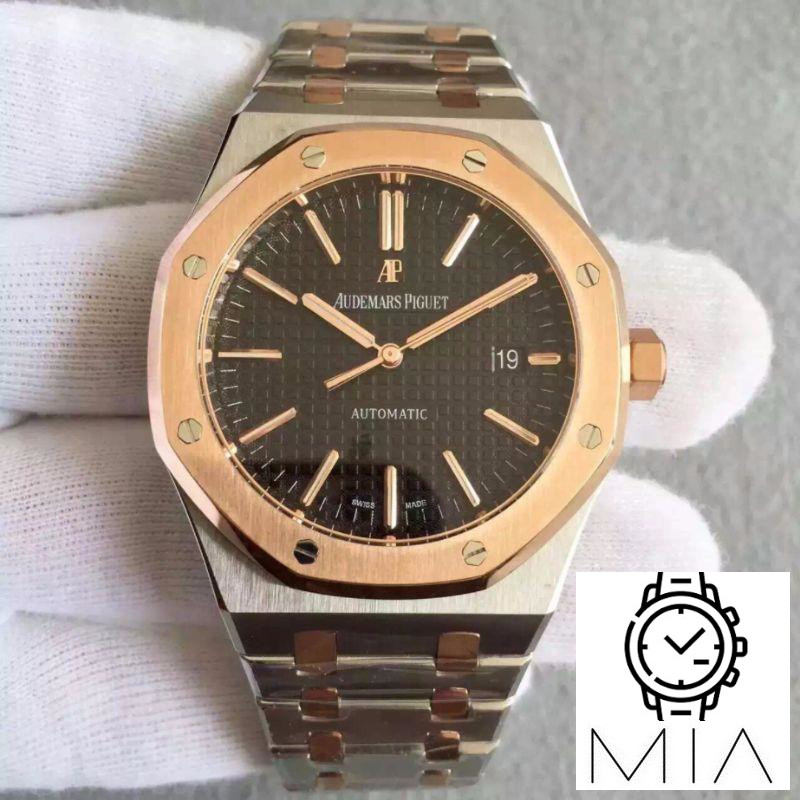 Audemars Piguet Royal Oak 15400 JF Factory Rose Gold Black Dial
