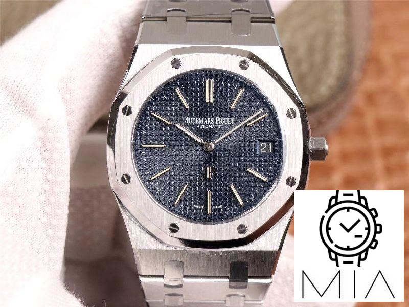 Audemars Piguet Royal Oak “JUMBO” Extra-thin 15202ST.OO.1240ST.01 XF Factory Stainlless Steel Cufflinks Blue TAPISSERIE Pattern