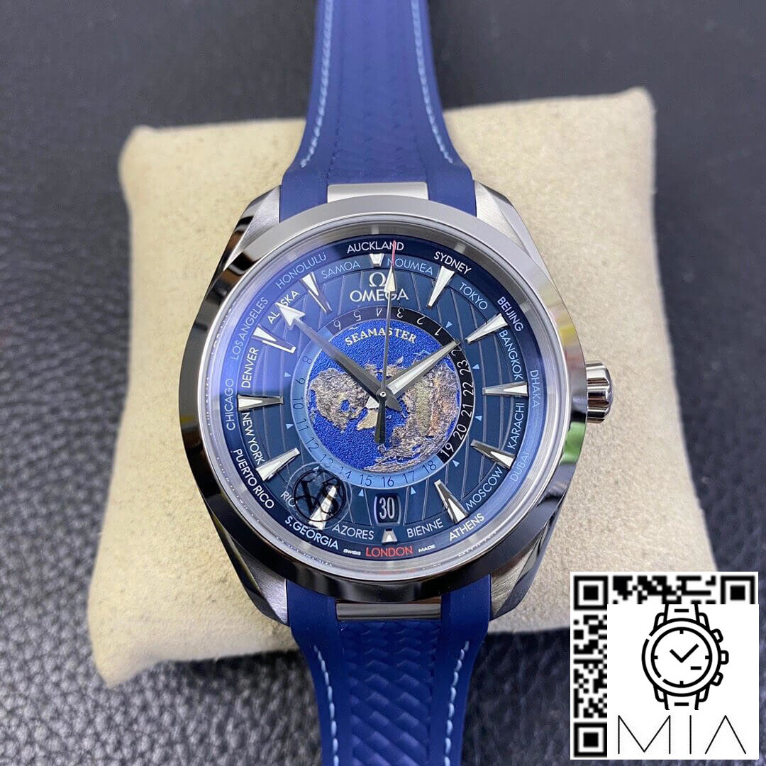 Omega Seamaster Aqua Terra GMT Worldtimer 220.12.43.22.03.001 VS Factory Blue Dial