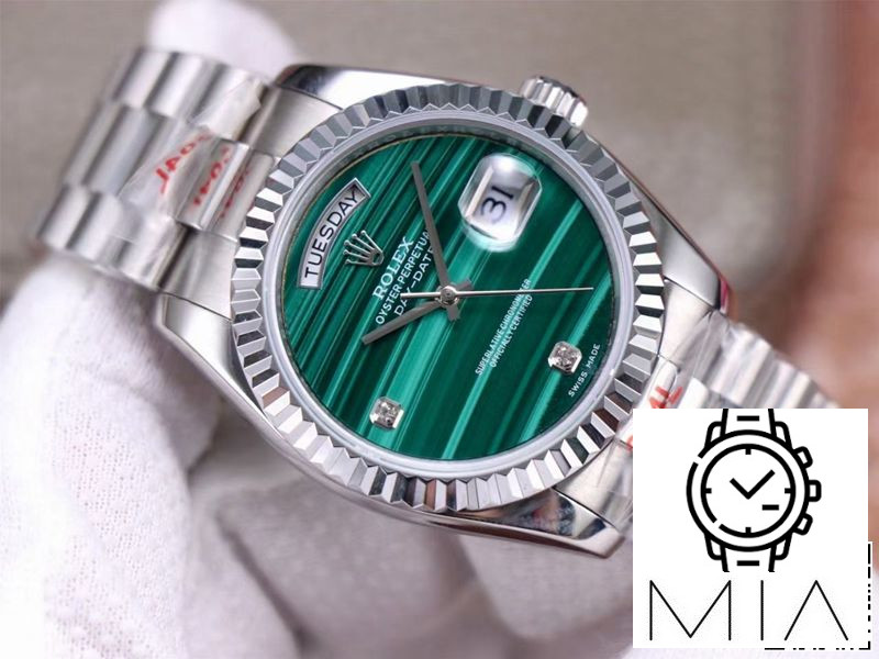 Rolex President Day Date 18038 Malachite Green Diamond Dial