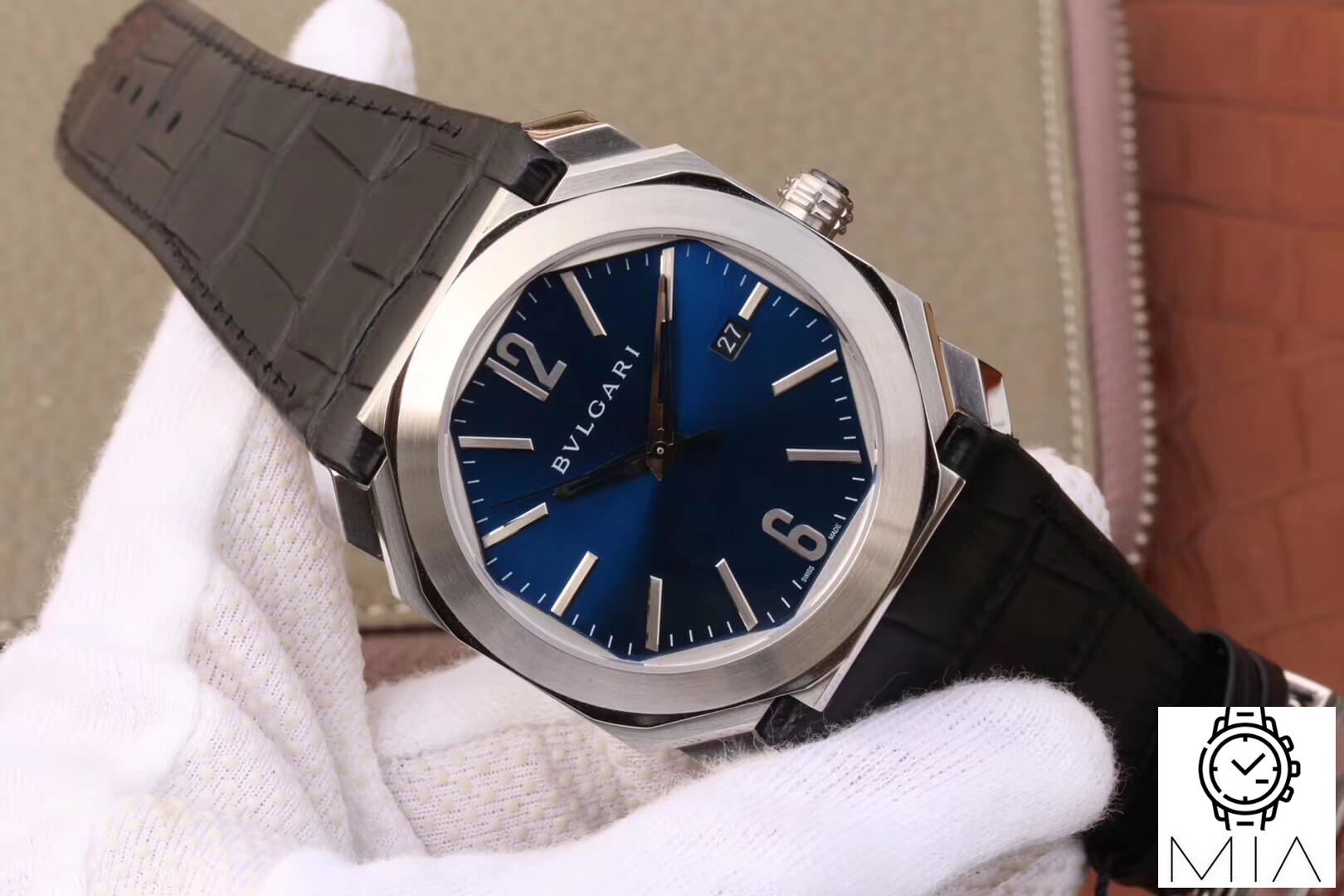 Bvlgari Octo 102429 BGO38C3SLD Black Strap