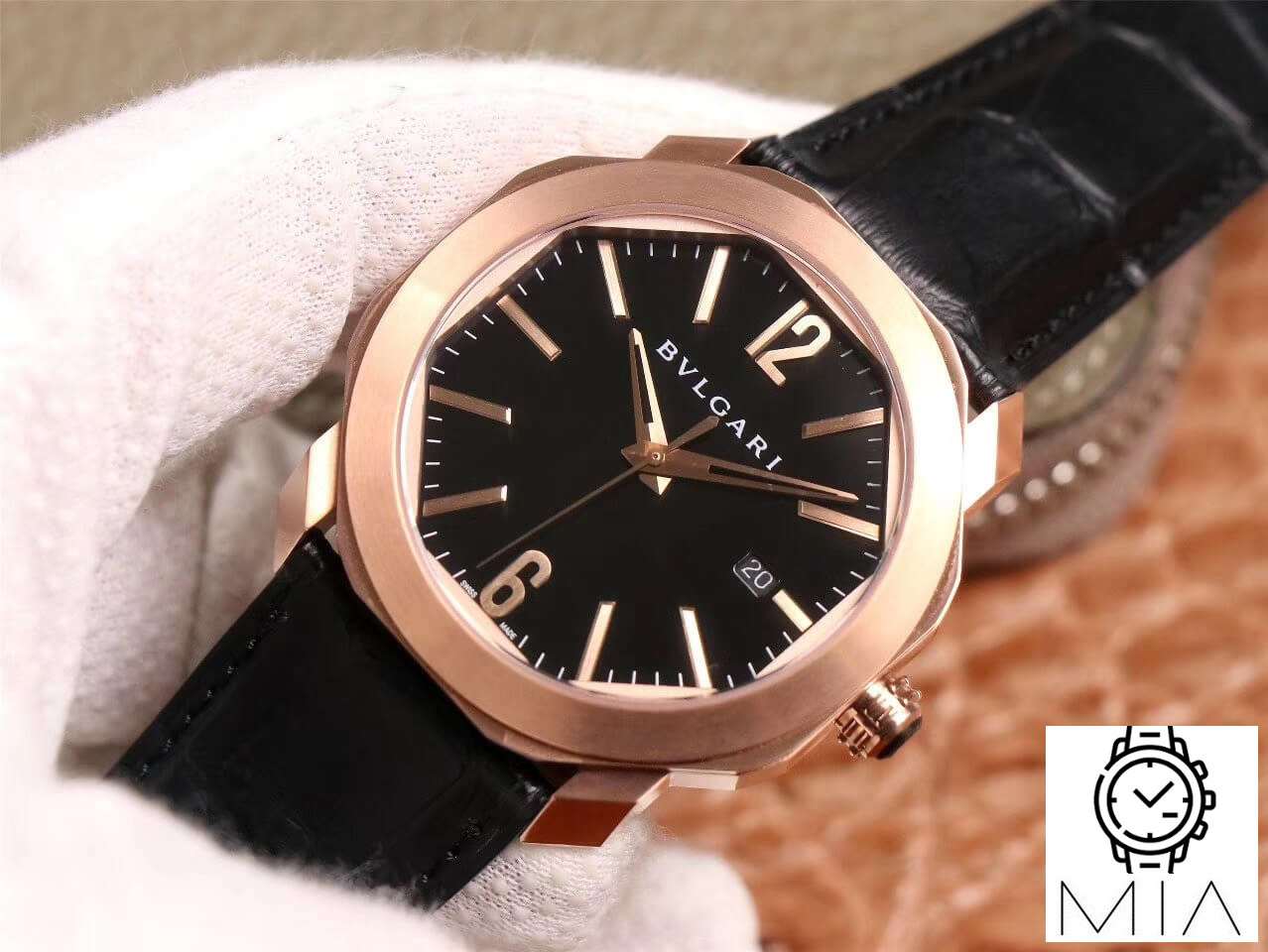 Bvlgari Octo 101963 BGOP41BGLD BV Factory Rose Gold Black Dial