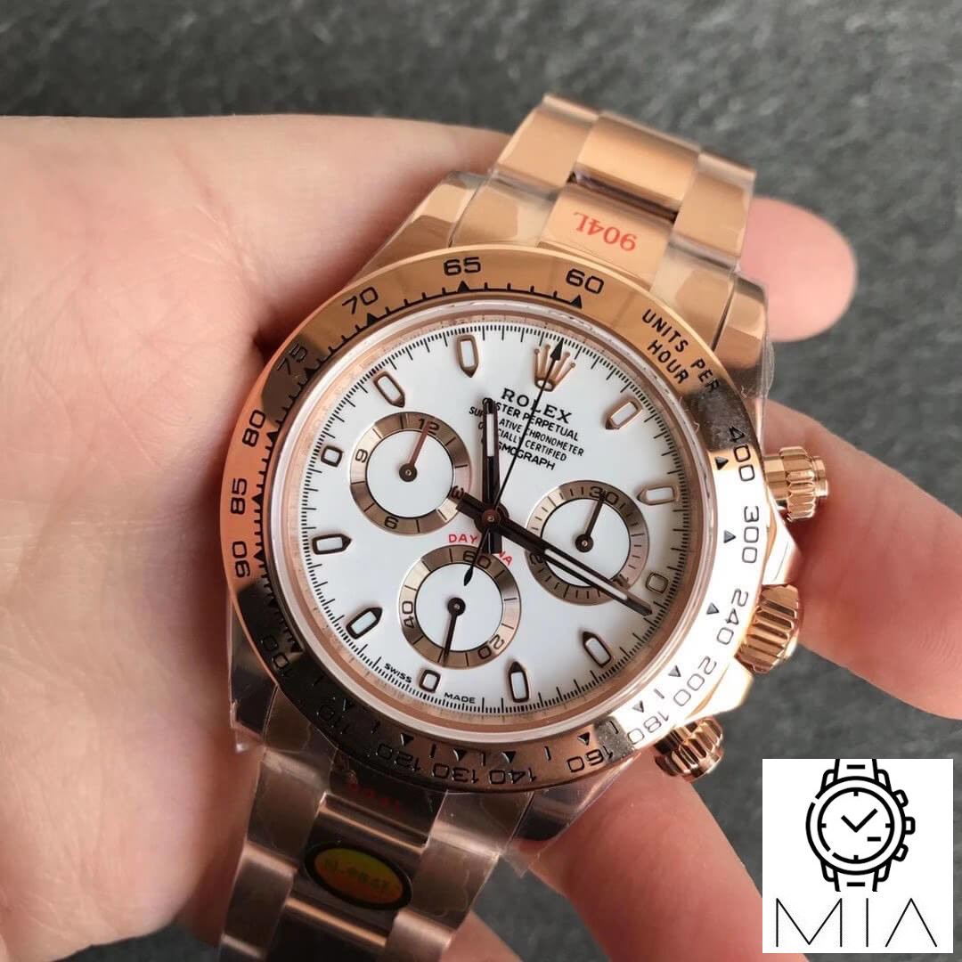 Rolex Daytona m116505-0010 Noob Factory Rose Gold White Dial