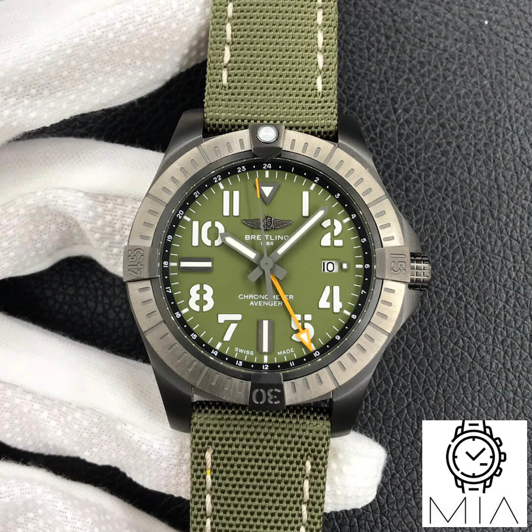 Breitling Avenger Automatic GMT 45 Night Mission V323952A1L1X1 GF Factory Green Strap