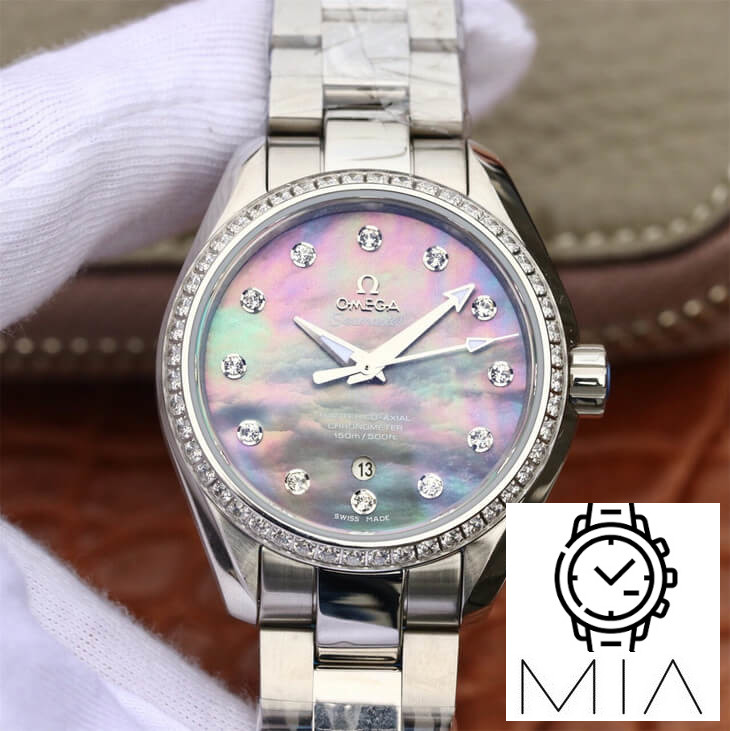 Omega Seamaster 231.15.34.20.57.001 Aqua Terra 150M 3S Factory Diamond-Set Bezel