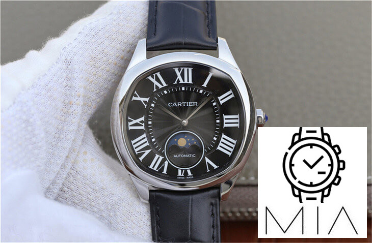 Drive De Cartier Moonphase WGNM0009 Stainless Steel Bezel