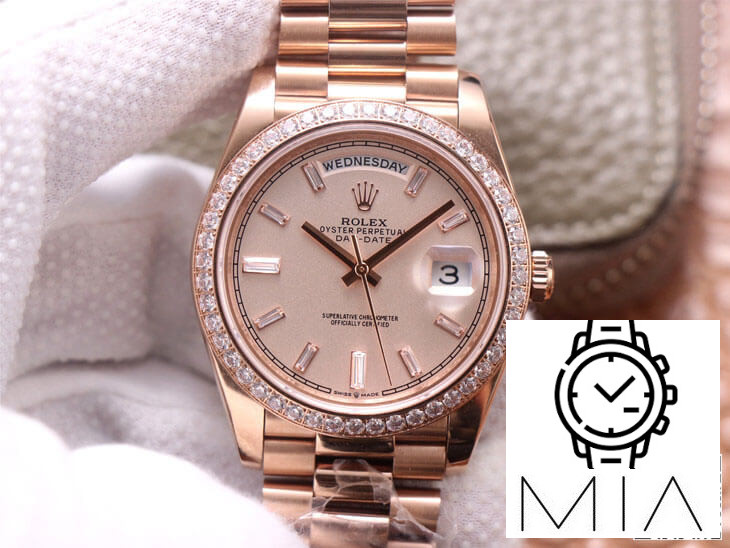 Rolex Day Date M228345RBR-0007 EW Factory Diamond-Set Bezel