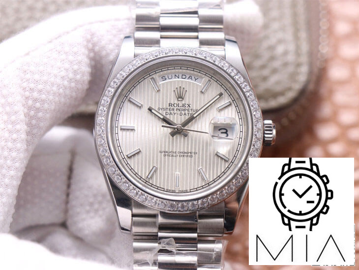 Rolex Day Date M228349RBR-0007 EW Factory Diamond-Set Bezel