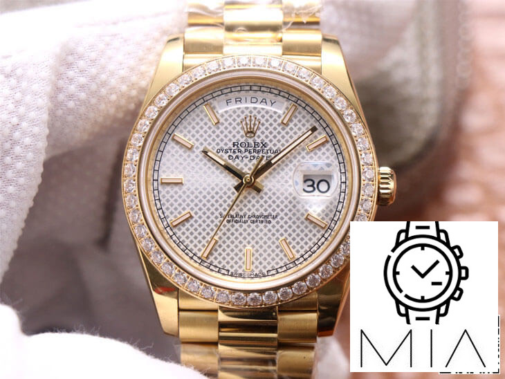 Rolex Day Date M228348RBR-0005 EW Factory Diamond-Set Bezel