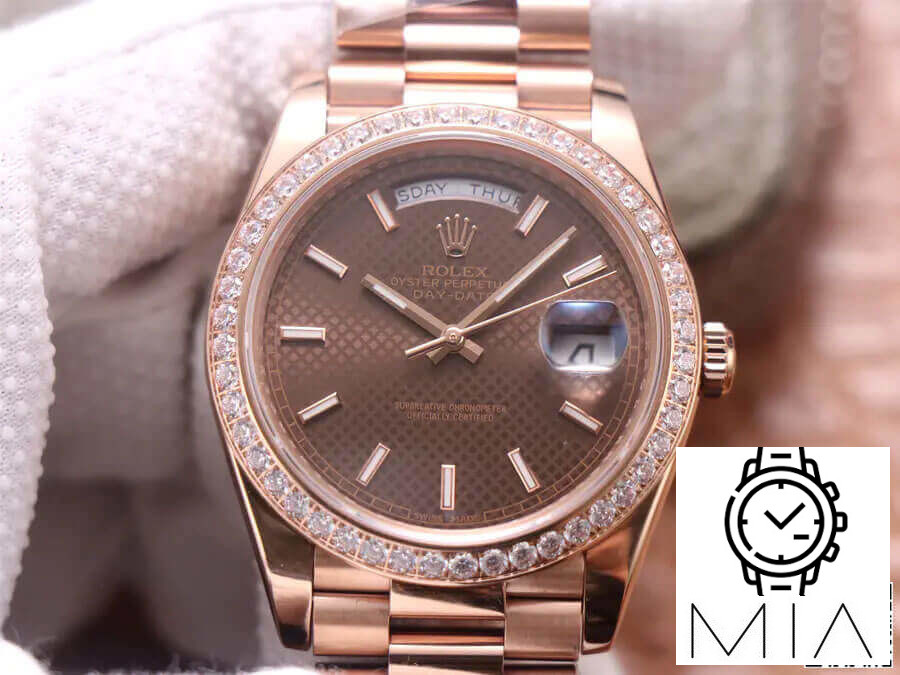 Rolex Day Date M228345RBR-0005 EW Factory Diamond-Set Bezel