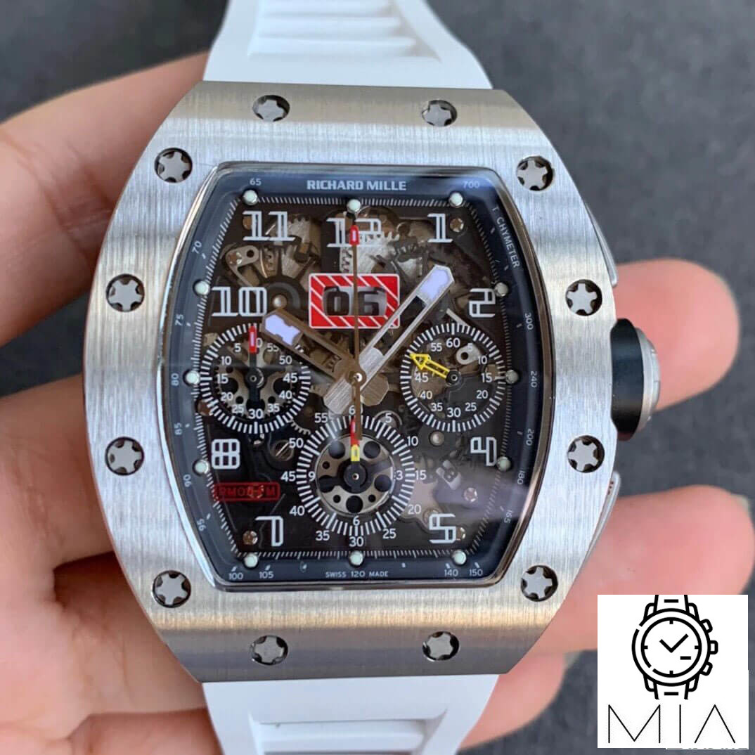 Richard Mille RM11 KV Factory White Rubber Strap