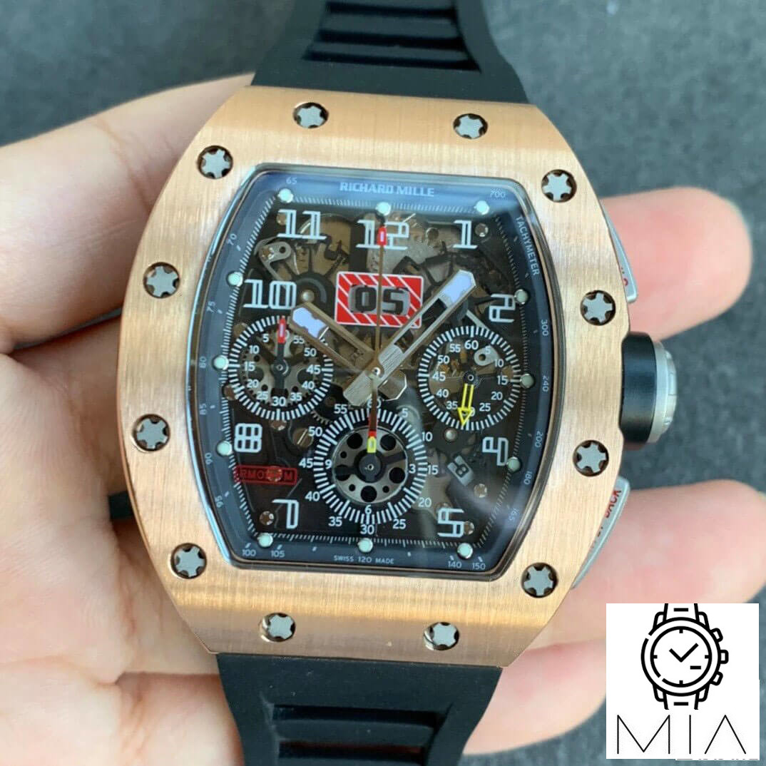 Richard Mille RM11 KV Factory Black Rubber Strap