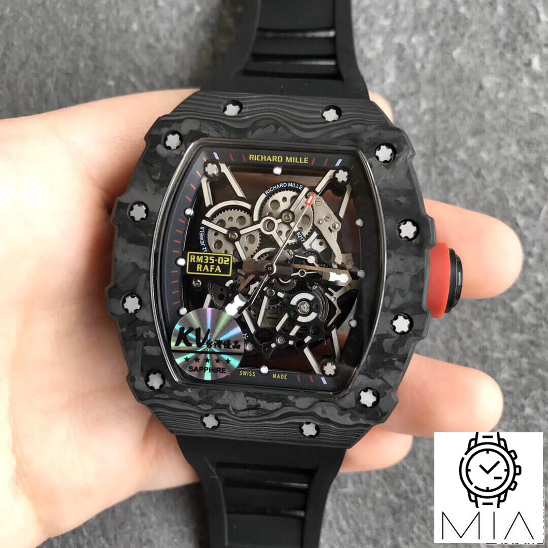 Richard Mille RM35-02 KV Factory Black Rubber Strap