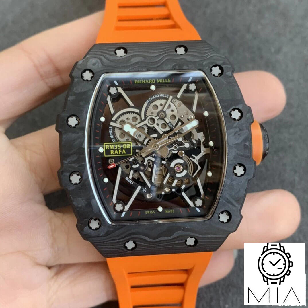 Richard Mille RM35-02 KV Factory Orange Rubber Strap
