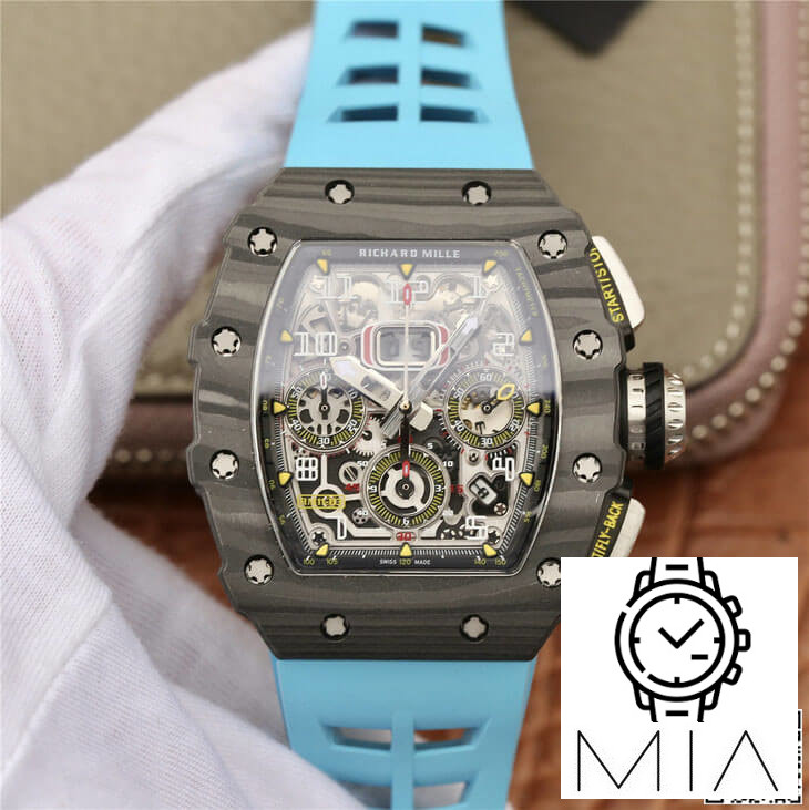 Richard Mille RM11-03 KV Factory Blue Rubber Strap