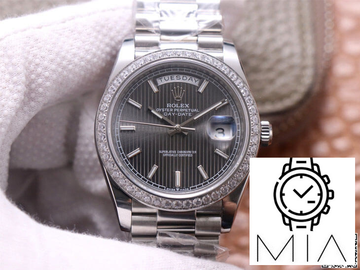 Rolex Day Date M228349RBR-0008 EW Factory Diamond-Set Bezel