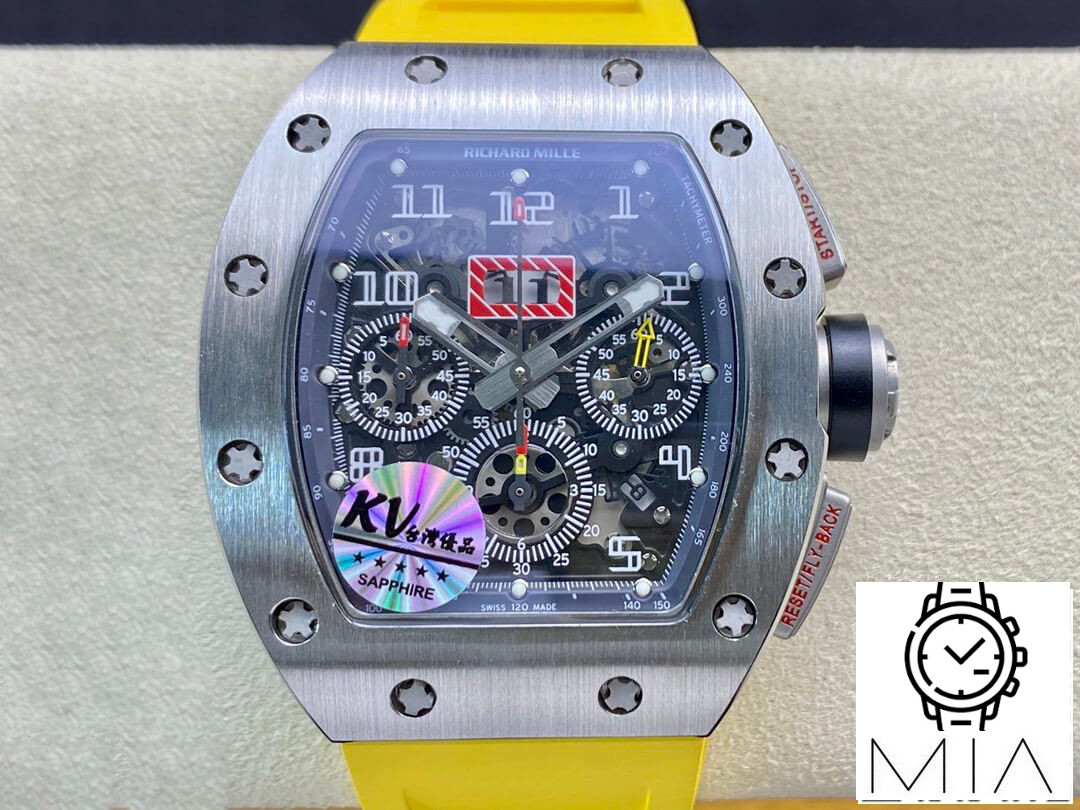 Richard Mille RM11 KV Factory Yellow Rubber Strap