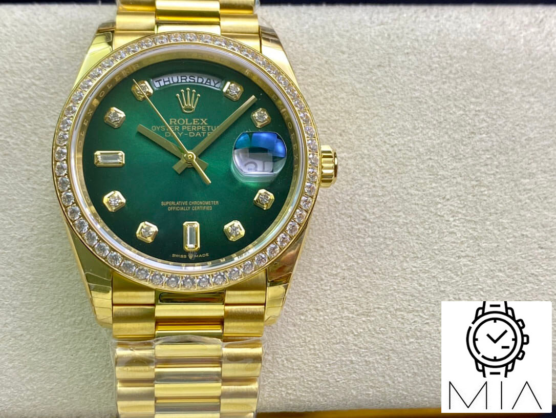 Rolex Day Date M128348RBR-0035 EW Factory Green Dial