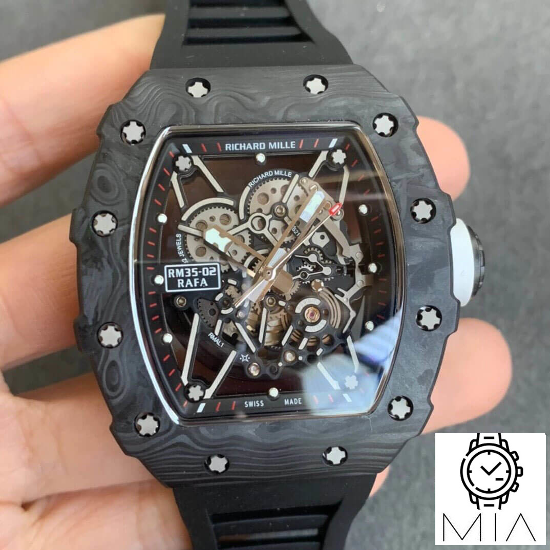 Richard Mille RM035-02 KV Factory Black Rubber Strap