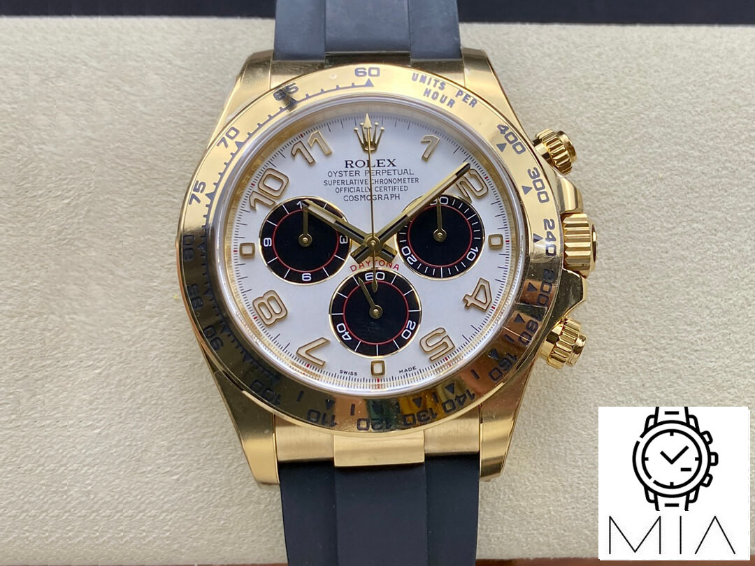 Rolex Cosmograph Daytona 116528 Clean Factory Black Rubber Strap