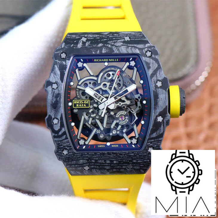 Richard Mille RM35-02 ZF Factory Yellow Rubber Strap