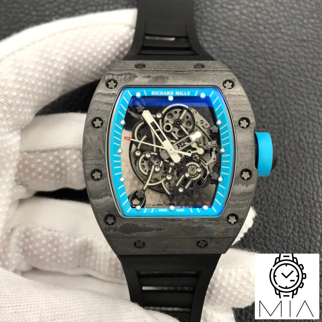 Richard Mille RM055 ZF Factory Black Rubber Strap