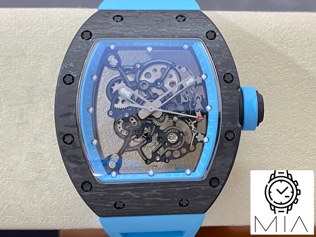 Richard Mille RM-055 BBR Factory Blue Rubber Strap
