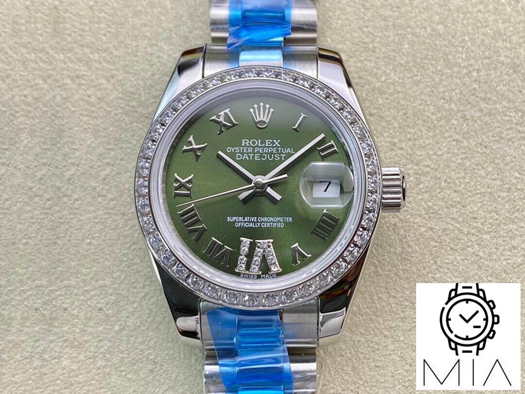 Rolex Datejust 28MM BP Factory Diamond Bezel Green Dial