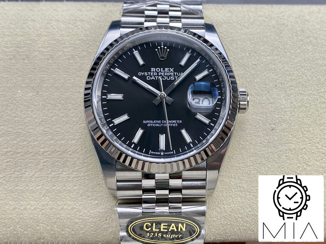 Rolex Datejust M126234-0015 36MM Clean Factory Black Dial Stainless Steel Strap