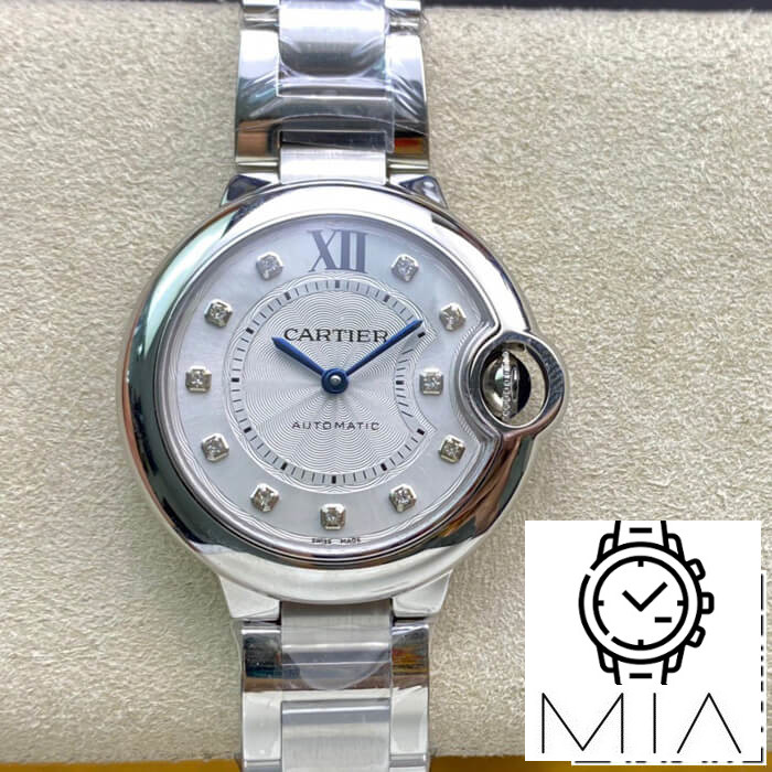 Ballon Bleu De Cartier WE902074 33MM V6 Factory Silver Stainless Steel Strap