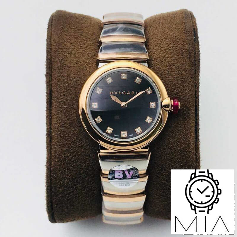 Bvlgari LVCEA BV Factory Gold Bezel Black Dial