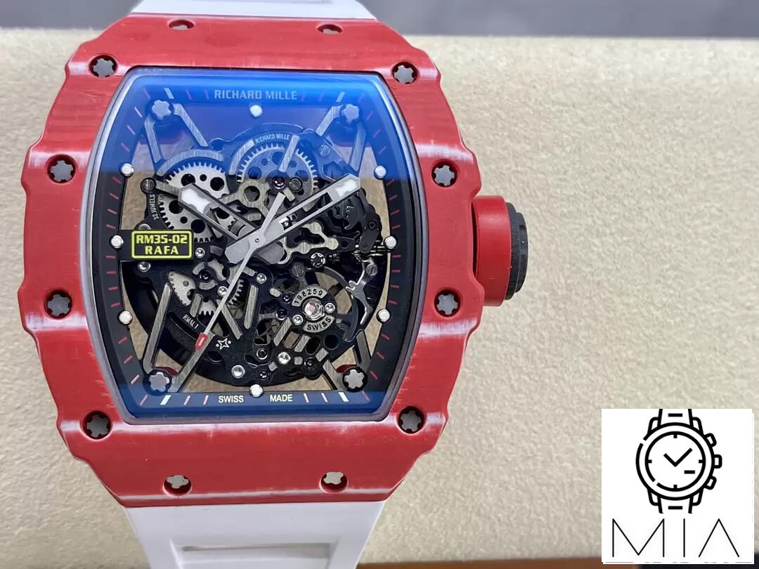 Richard Mille RM35-02 T+ Factory NTPT Carbon Fiber Skeleton Dial White Rubber Strap