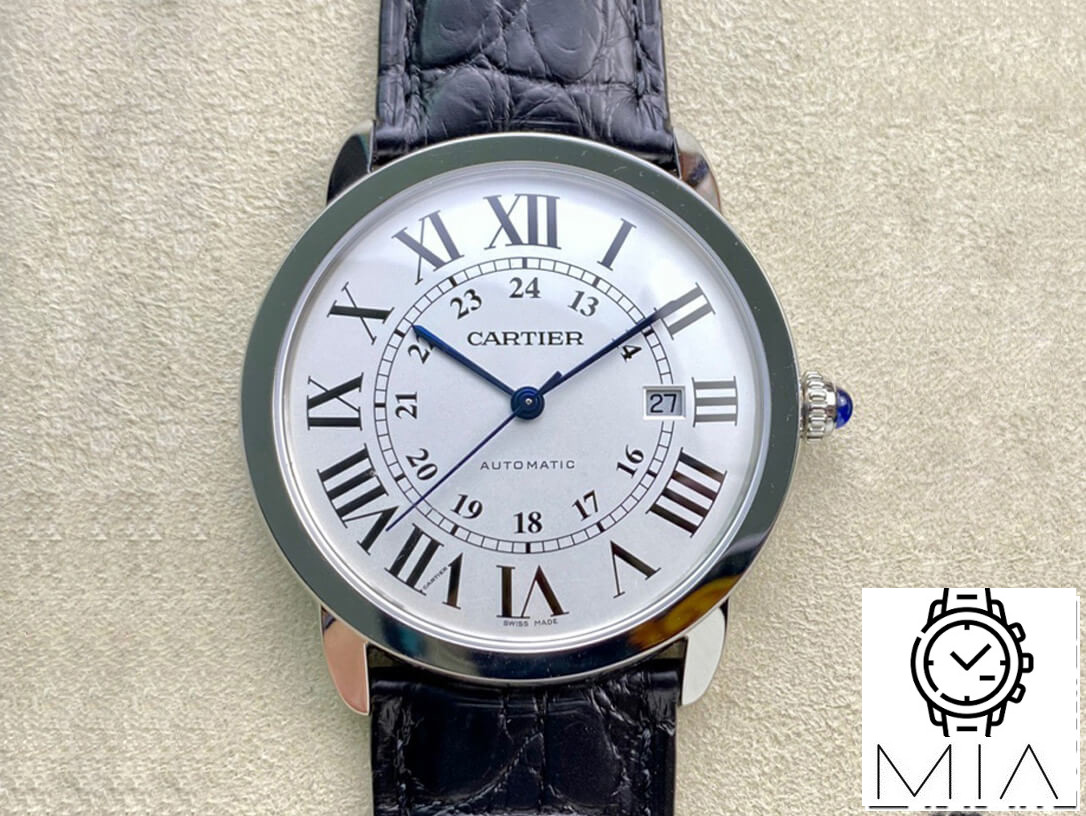 RONDE DE CARTIER W6701010 AF Factory Leather Strap White Dial