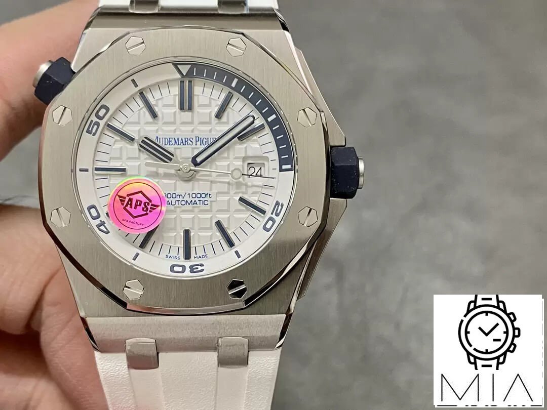 Audemars Piguet Royal Oak Offshore 15710ST.OO.A010CA.01 APS Factory White Rubber Strap