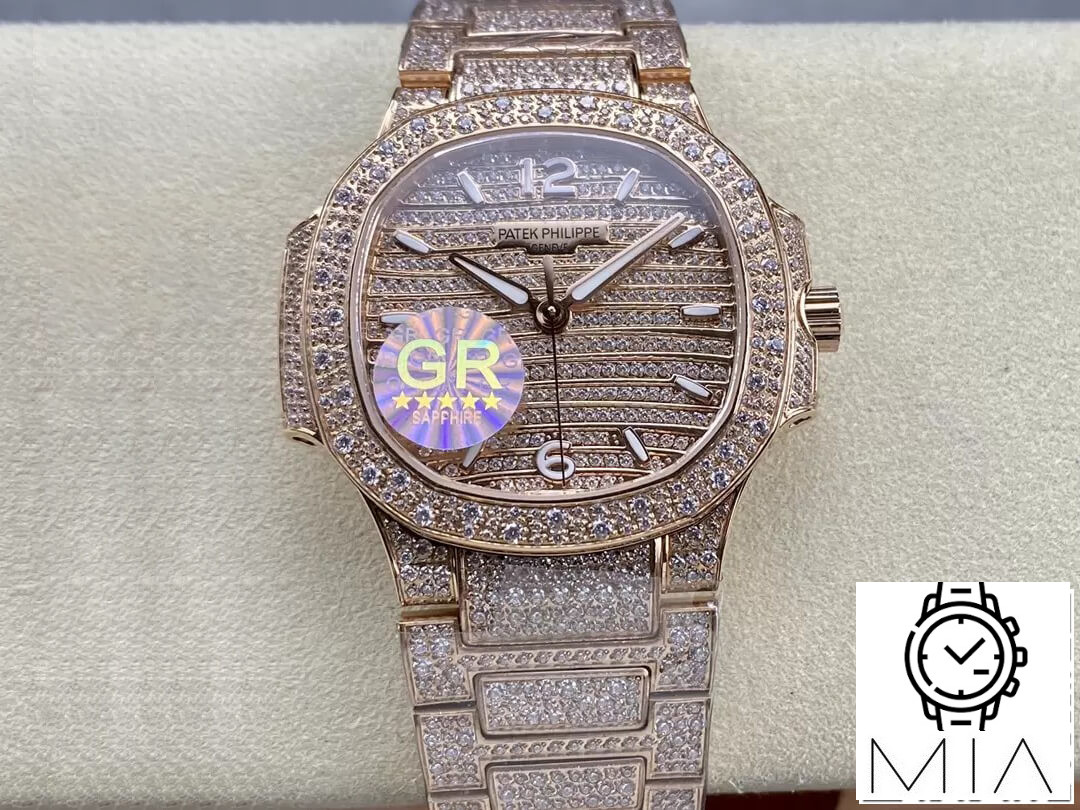 Patek Philippe Aquanaut 7118/1450R-001 GR Factory Gold Diamond Strap