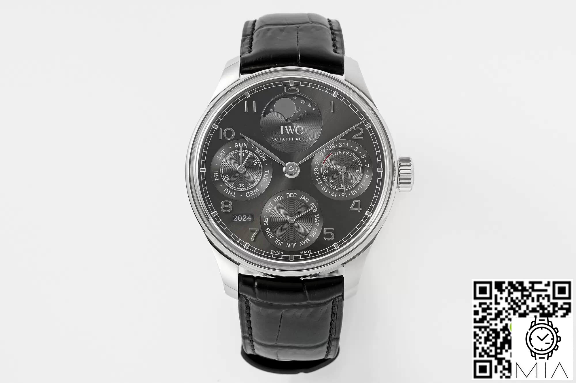 IWC Portuguese Perpetual Calendar IW503301 APS Factory Gray Leather Strap
