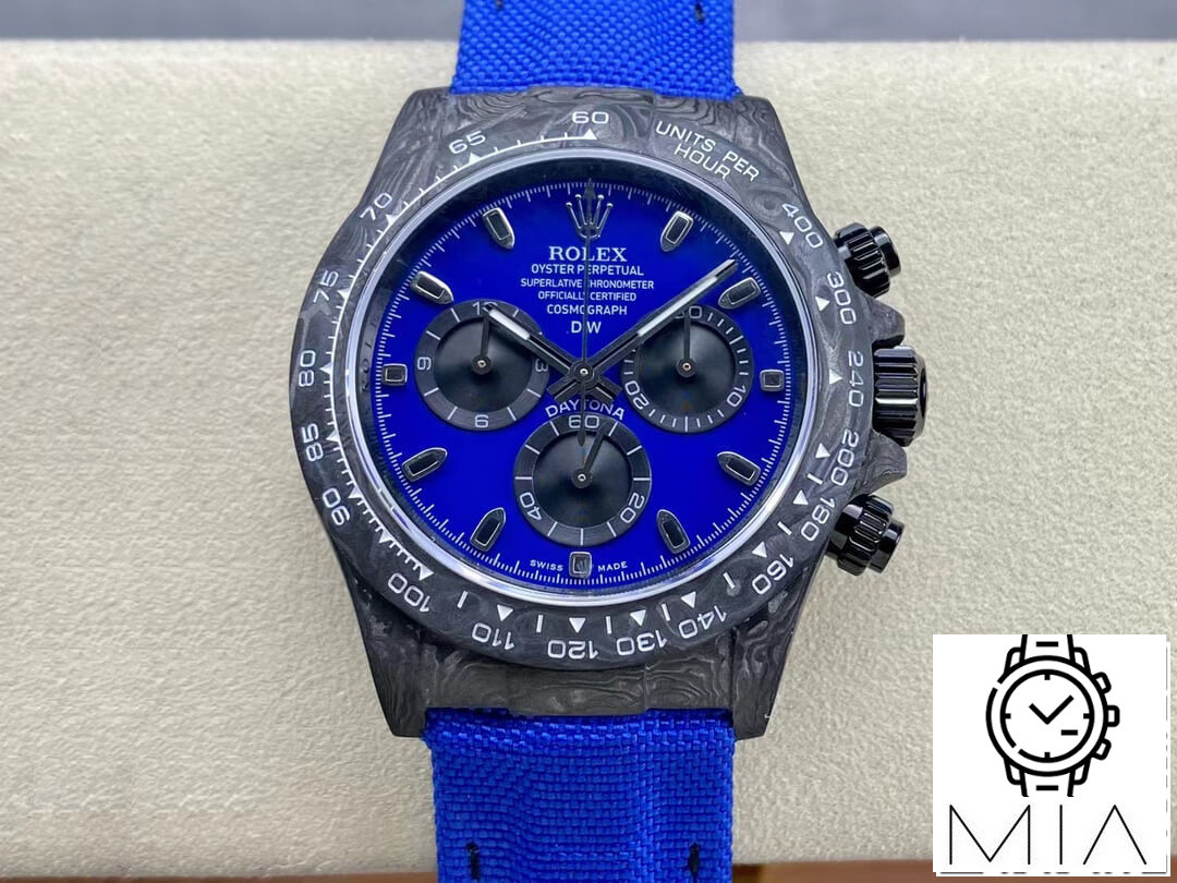 Rolex Daytona Cosmograph Diw Custom Version Noob Factory Blue Dial Fabric Strap