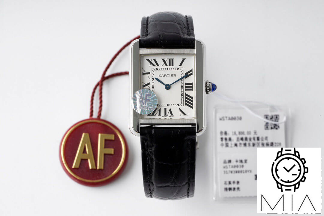 Cartier Tank Quartz WSTA0030 AF Factory Stainless Steel White Dial