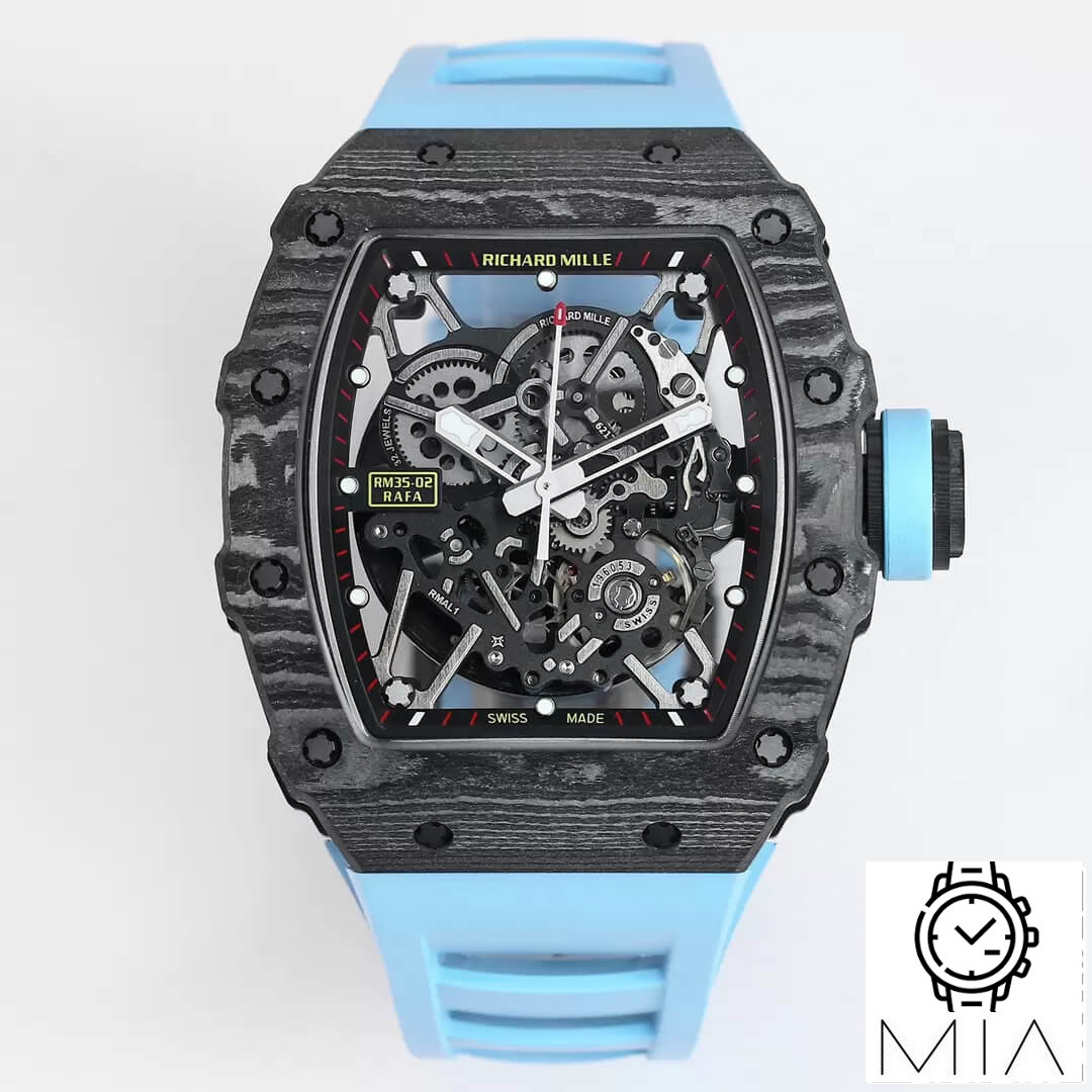 Richard Mille RM35-02 BBR Factory Skeleton Dial Blue Rubber Strap