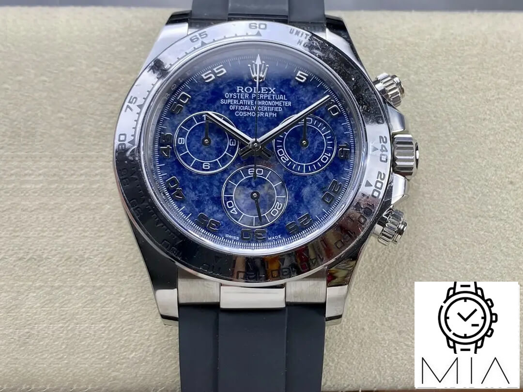 Rolex Cosmograph Daytona Clean Factory Sodalite Blue Dial Black Strap