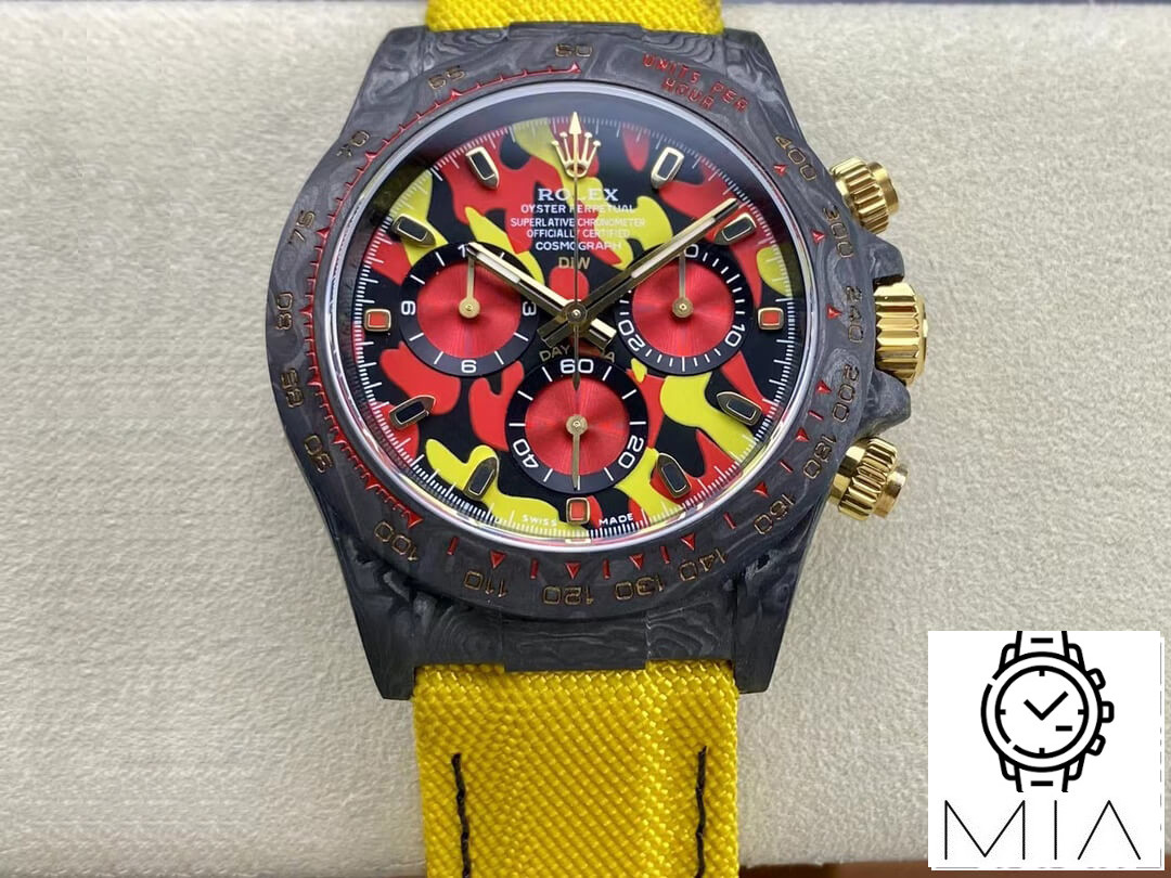 Rolex Daytona Cosmograph Diw Custom Version Noob Factory Yellow Fabric Strap