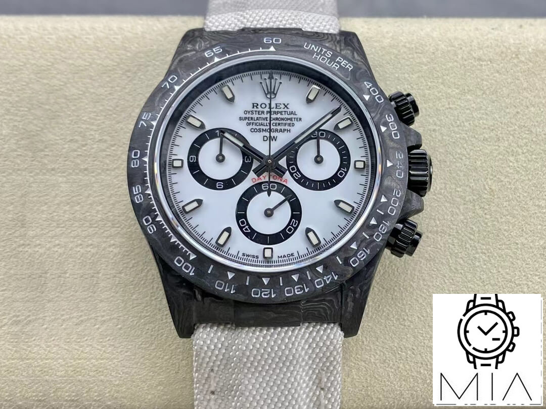 Rolex Daytona Cosmograph Diw Custom Version Noob Factory Carbon Fiber White Dial