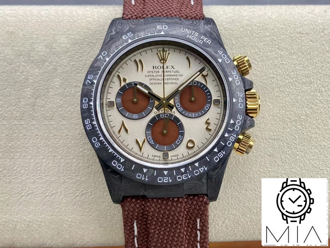 Rolex Daytona Cosmograph Diw Custom Version Noob Factory Brown Fabric Strap