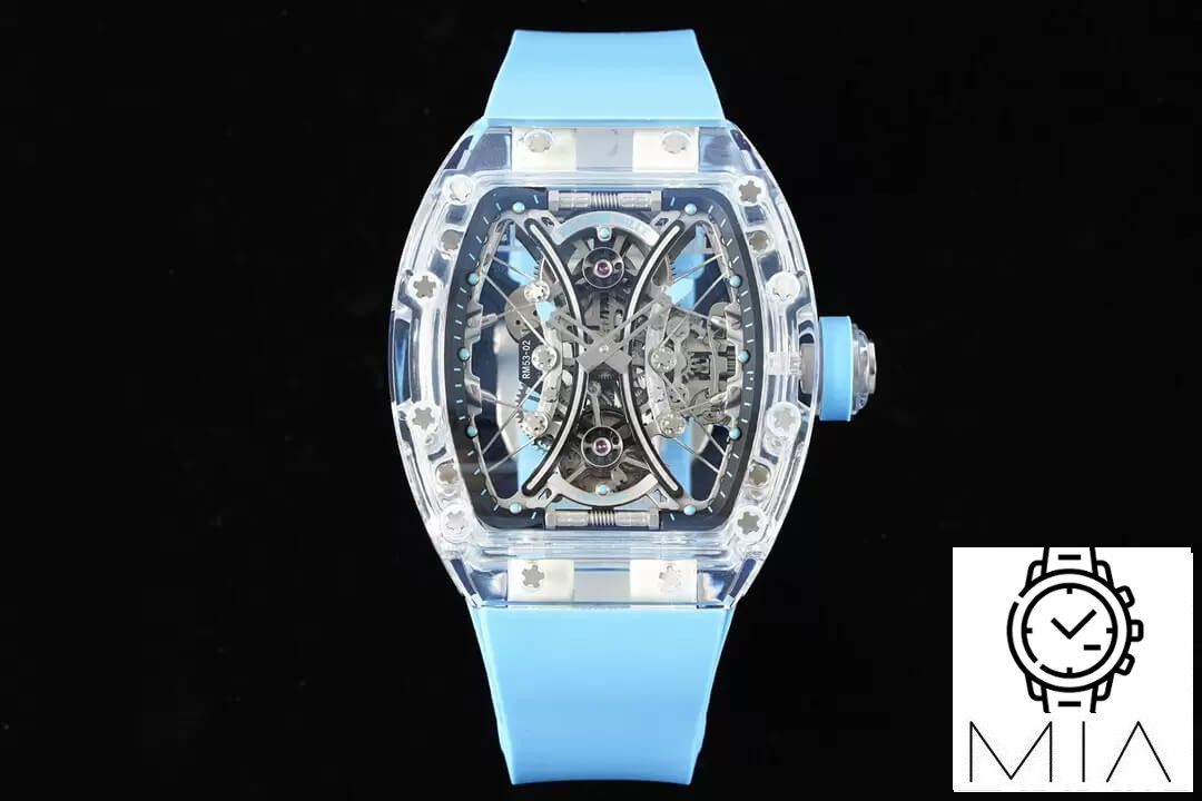 Richard Mille RM053-02 Tourbillon RM Factory Skeleton Dial Blue Strap